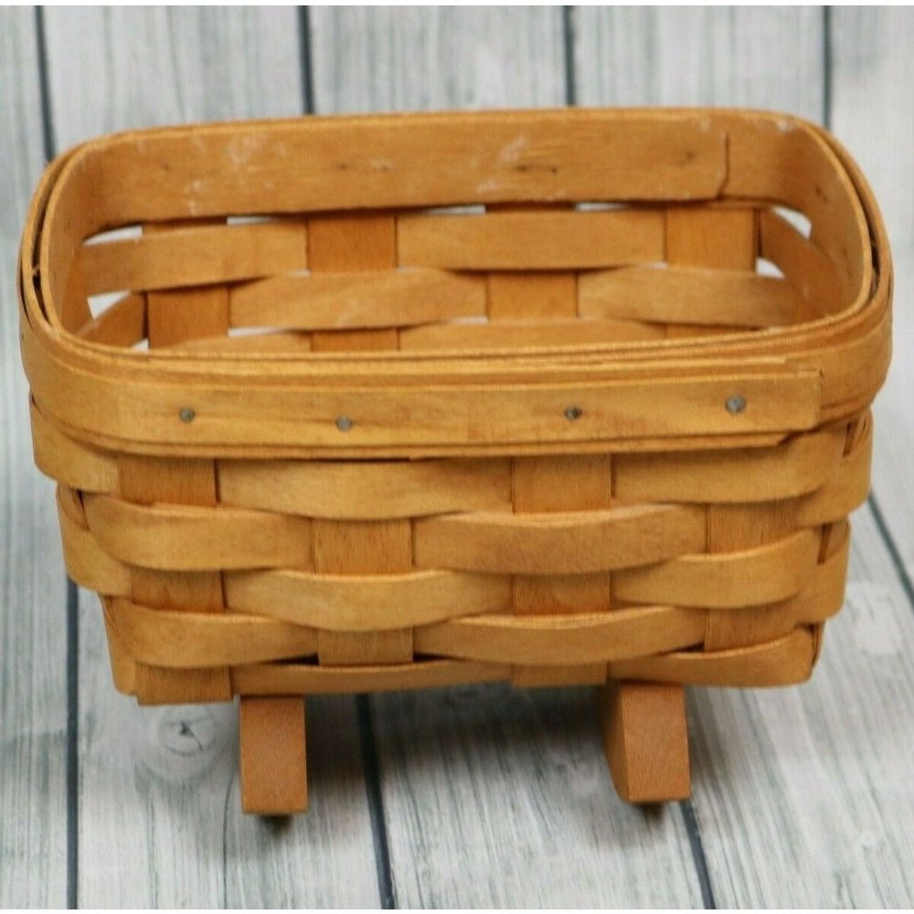 Vintage Authentic Longaberger 1993 Handwoven Small Rocker Basinet Basket 7x5"